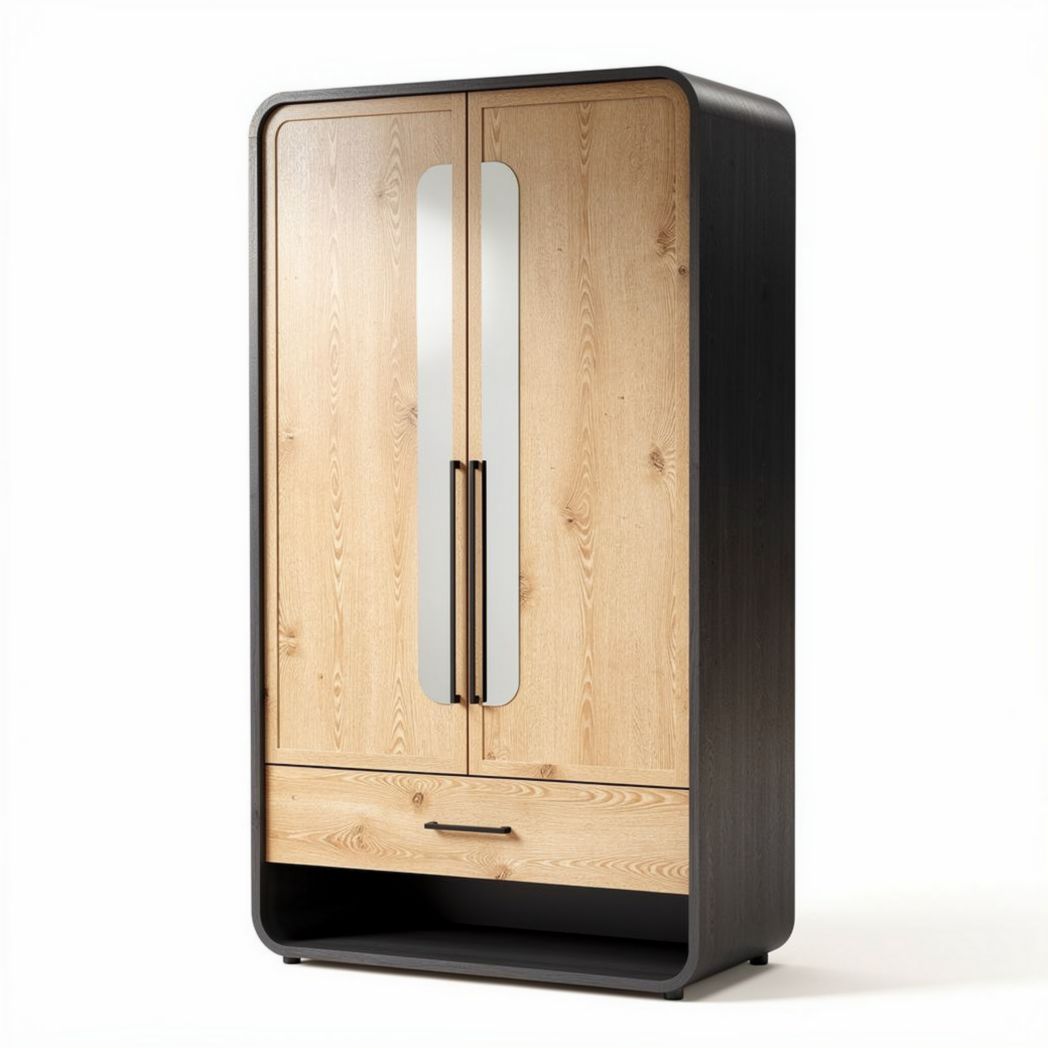 Armoire en bois de pin avec miroirs dimensions 180 x 90 x 45cm