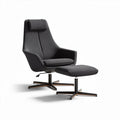 Fauteuil en tissu gris avec repose-pieds dimensions 80 x 80 x 100cm