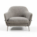 Fauteuil de salon en tissu gris avec structure en métal dimensions 80 x 80 x 80cm