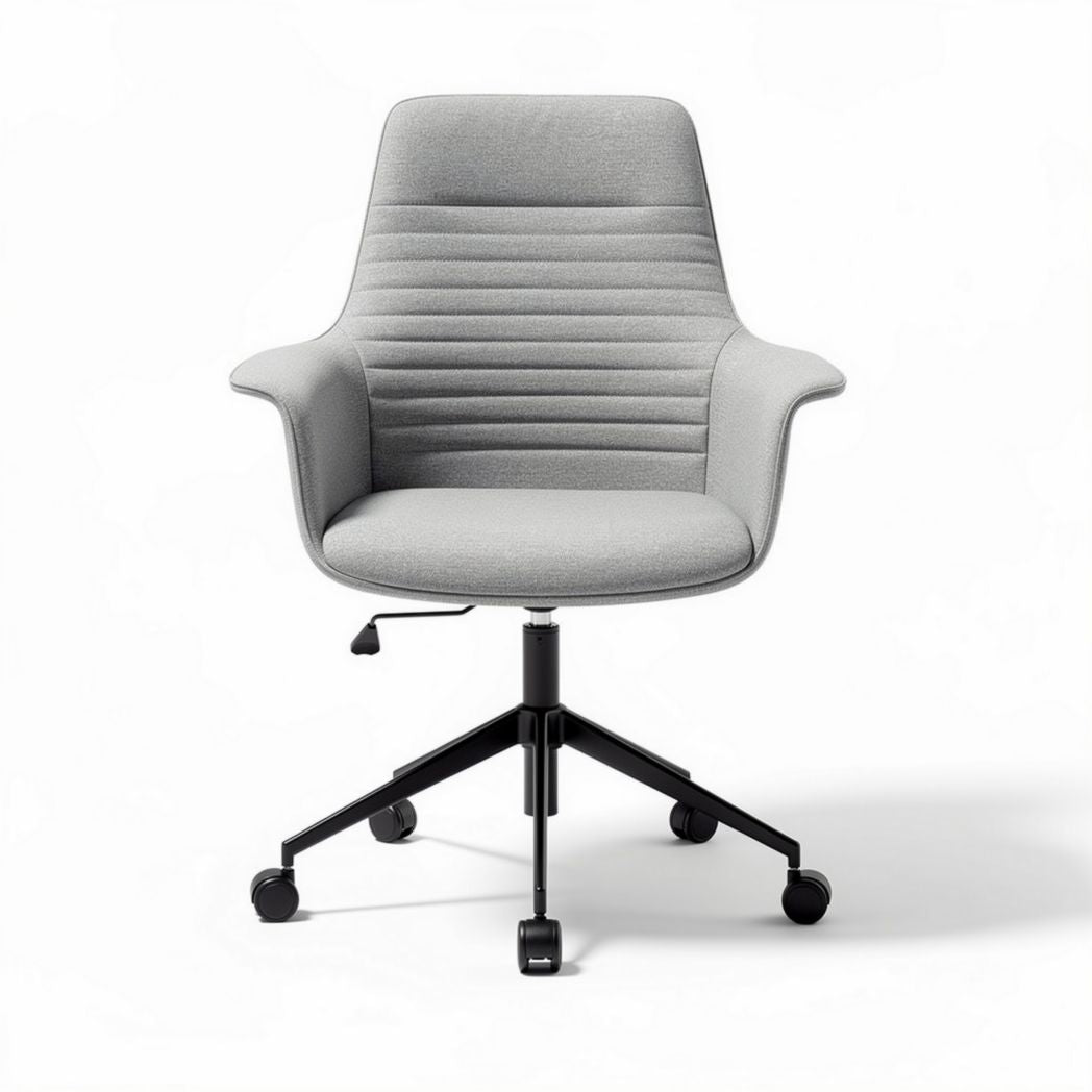 Chaise de bureau pivotante en tissu gris avec accoudoirs dimensions 60 x 60 x 90cm