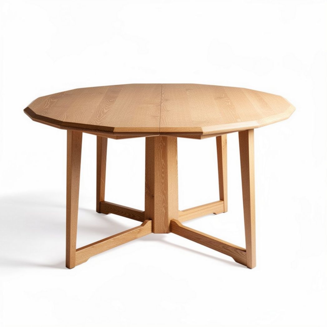 Table ronde en bois clair 120 x 120 x 75cm pour salle à manger